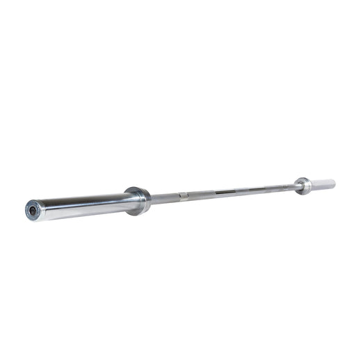 York Barbell 7’ USA Power Bar with Satin Chrome Finish and 29mm Diameter
