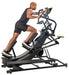 Chisel Challenger full-body strength and cardio machine, showcasing its 3-in-1 functionality with adjustable angles and a Bluetooth-enabled console, ideal for commercial and home gyms showing stair climber position