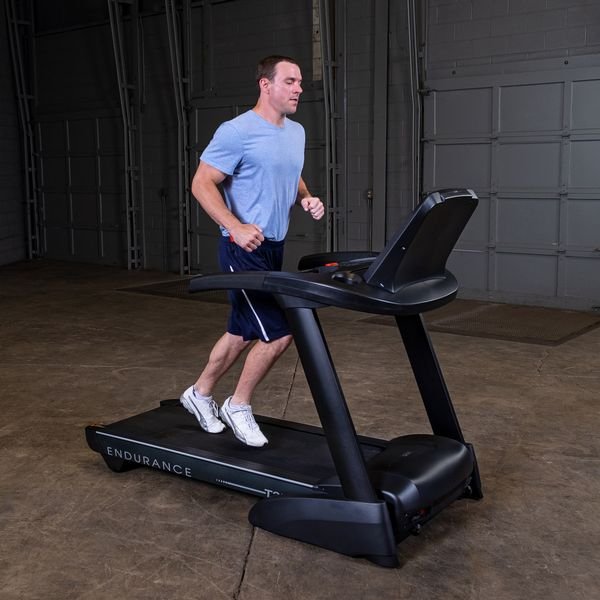 T25 Folding Treadmill Side View man  light jogging