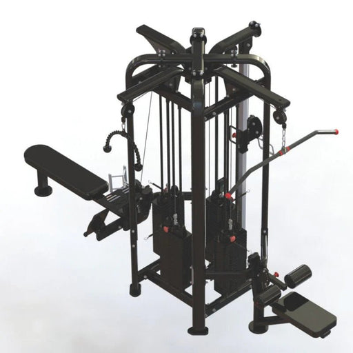 Hero image of Body-Solid Pro Clubline SJG100 4-Stack Jungle Gym showing four workout stations