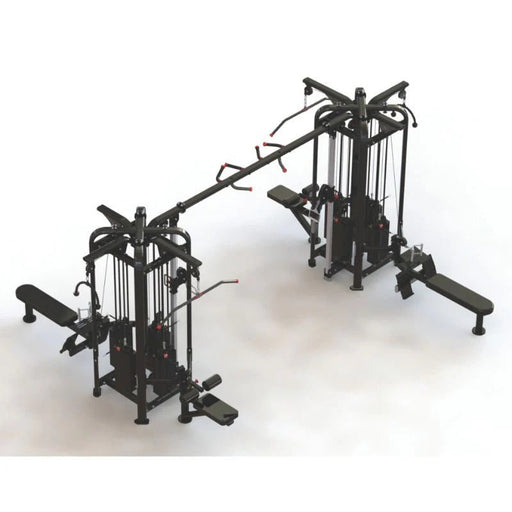 Hero image of Body-Solid SJG800 8-Stack Jungle Gym with eight workout stations and pull-up beam