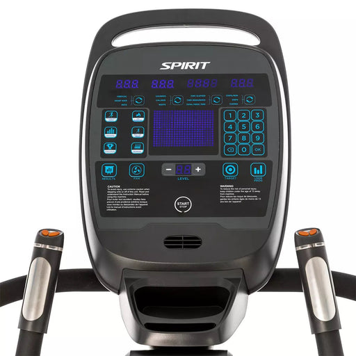 Console and handle grips of the Spirit Fitness CSC900 StairClimber with controls