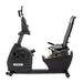 Side view of the Spirit Fitness XBR95 Recumbent Bike facing left, displaying the adjustable high-density foam seat, 7.5” multi-color ClearView™ console, and ergonomic handlebar design.