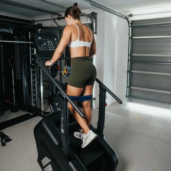 In a garage with athlete on Stepr Classic