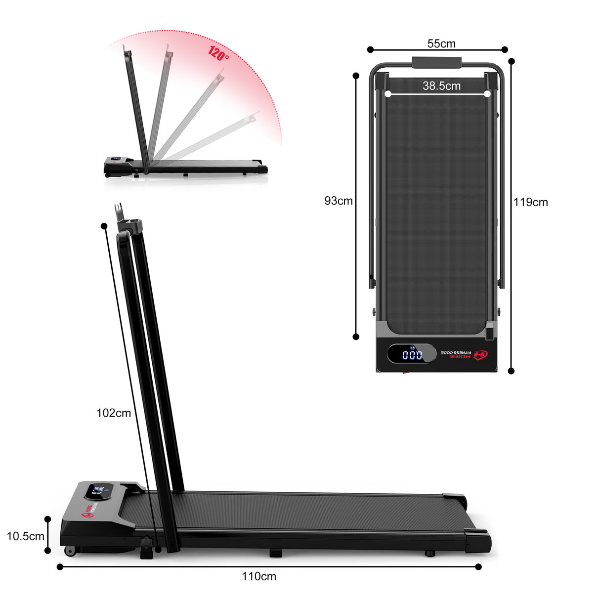 Tapis de Course T2, Vitesse 1-6KM/H