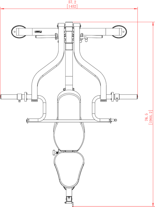 Diagram Showing Dimensions of Powertec Workbench Multipress WB-MP20