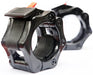 Black ISF Barbell Collars Olympic 2-inch Clamps Locking on a white background, showcasing durable ABS construction and quick-release mechanism for secure weight lifting.