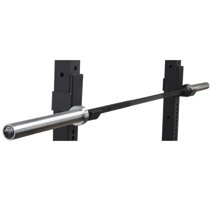 ISF Everyday Olympic Barbell on white background, featuring a 7-foot, 20kg bar with black oxide shaft and hard chrome sleeves, designed for versatile strength training in home, commercial, and school gyms