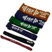 A collection of ISF Resistance Bands - Power Bands in various sizes and colors, ranging from 10mm red to 78mm orange, displaying different resistance levels from 5lb to 200lb. Ideal for strength training, pull-up assists, mobility workouts, and physical therapy.