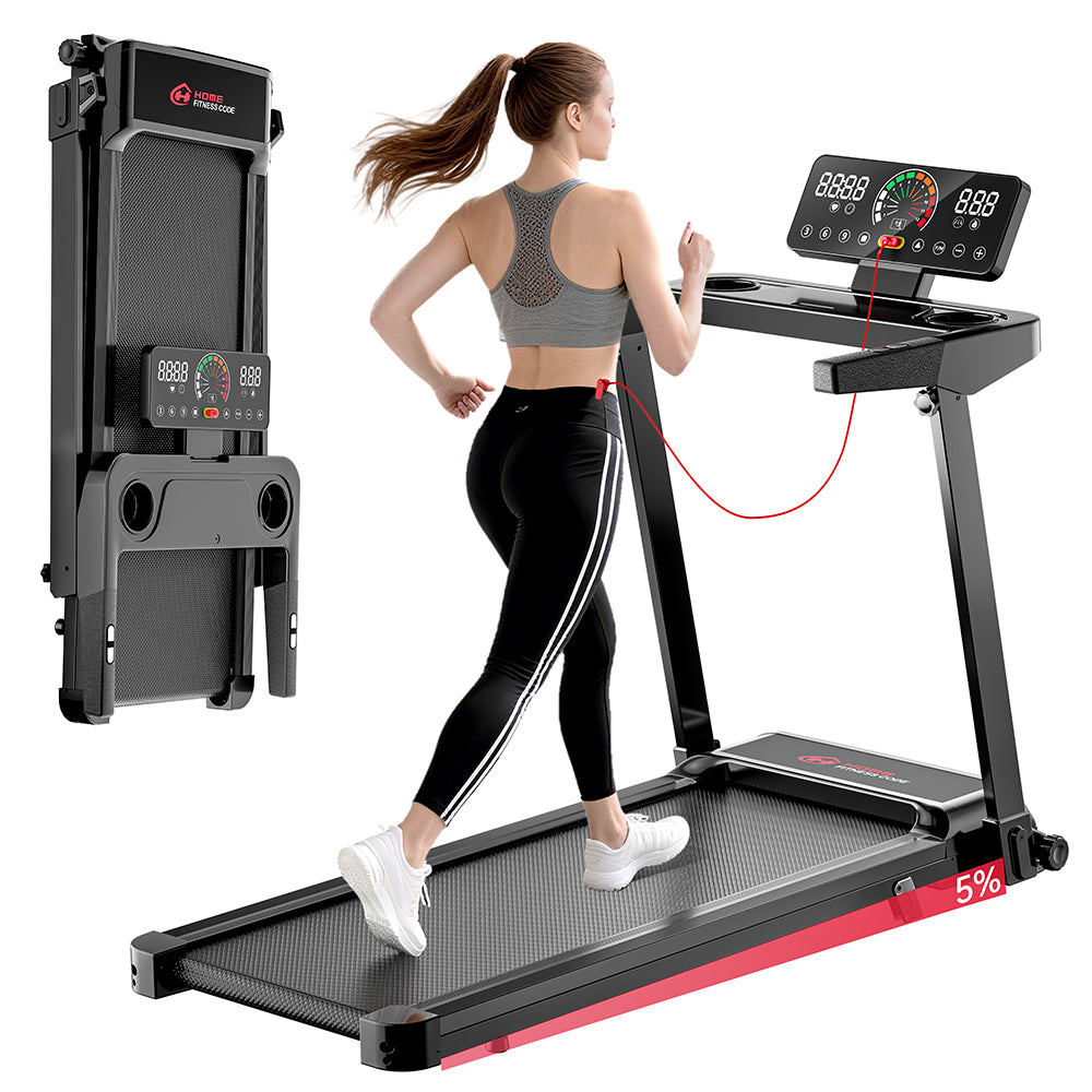 Tapis de Course Pliant Q8, Vitesse 1-12KM/H, Inclinaison Manuelle 5%